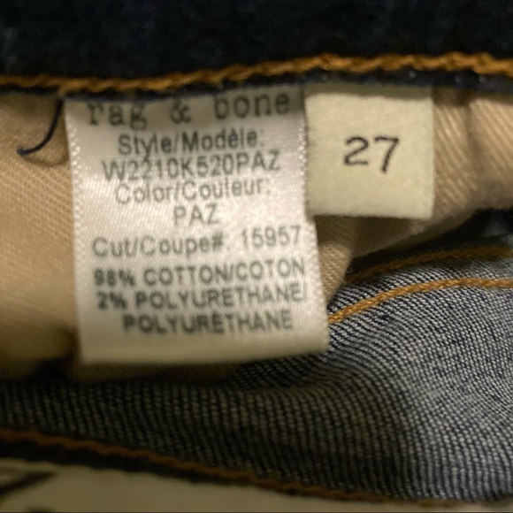 Rag & Bone Stevie ankle tie Capri dark blue jeans - Picture 12 of 13